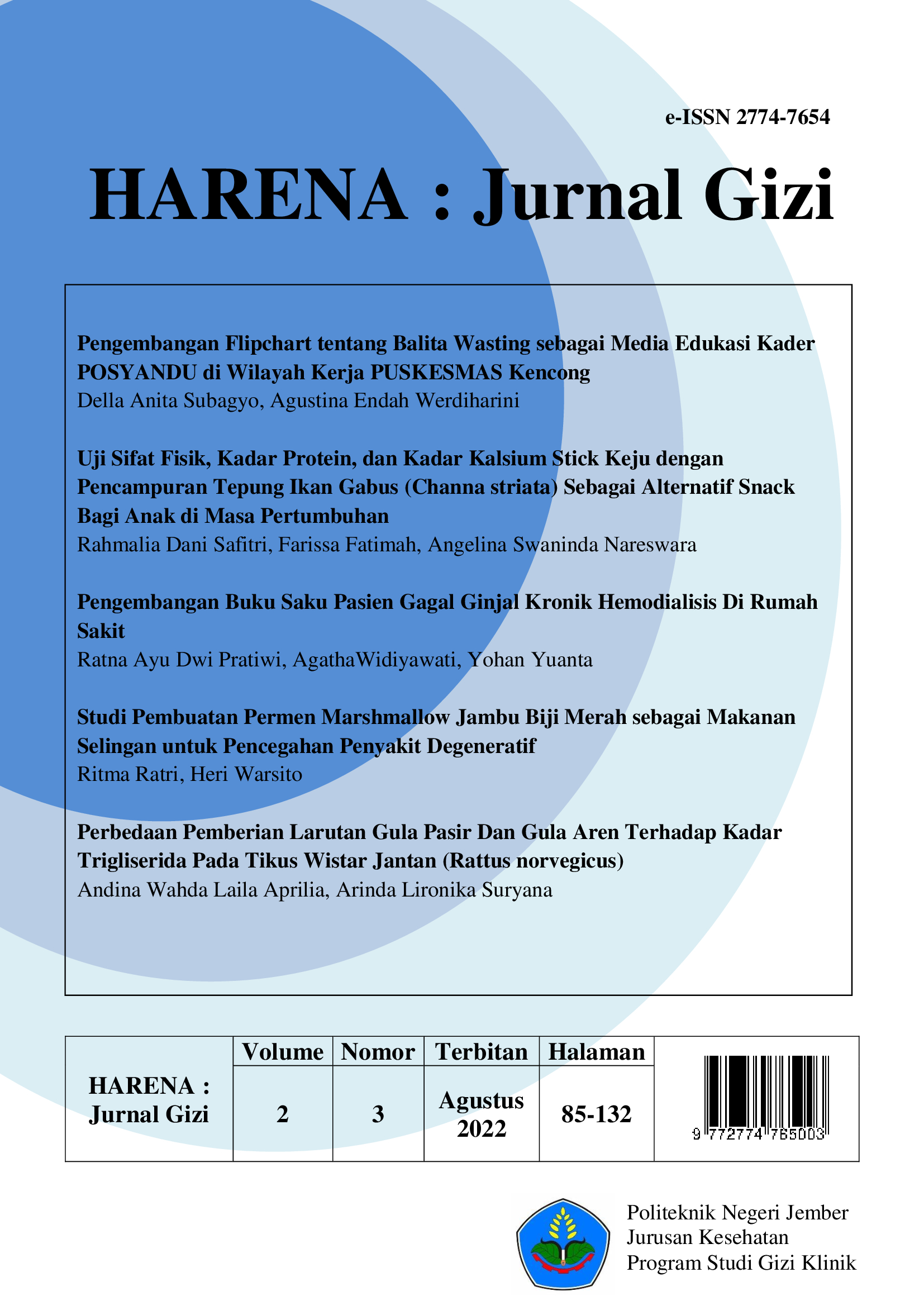 					View Vol. 2 No. 3 (2022): HARENA: Jurnal Gizi (Agustus 2022)
				